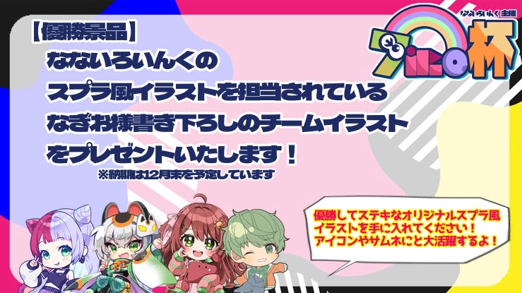 なぎお様描き下ろしの優勝景品案内