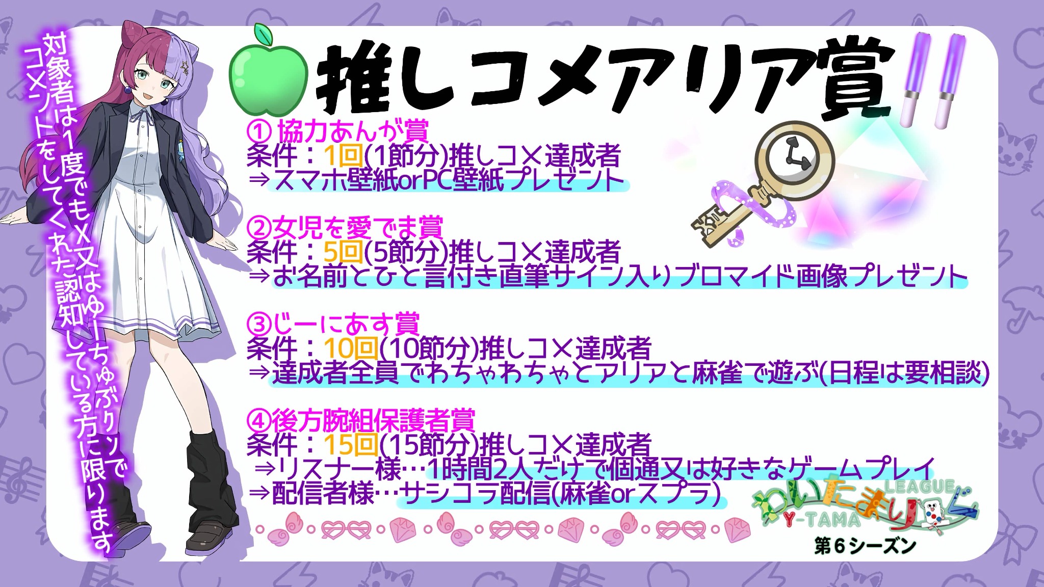 推しコメアリア賞のお知らせ画像